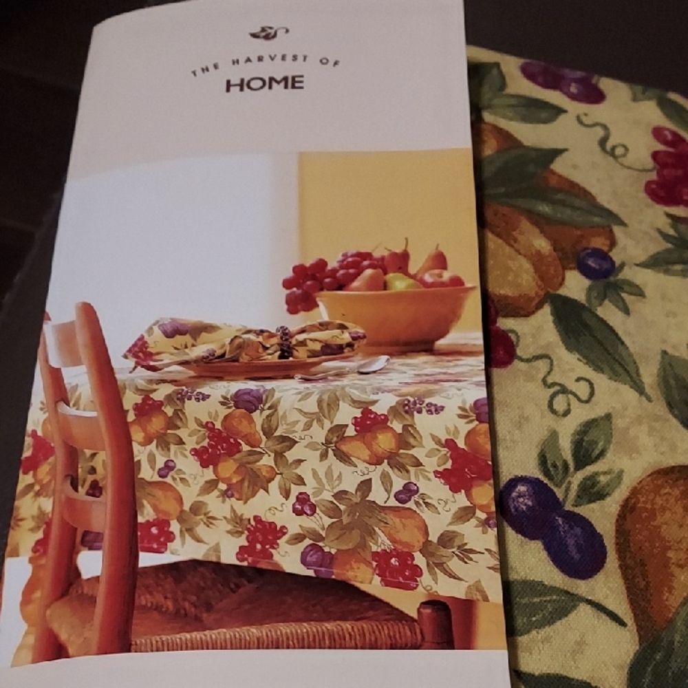 Nwt The Harvest of Home Fruit Pattern Tablecloth. Oblong 60x84. I have 5